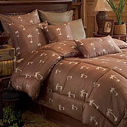 Palm Tree Embroided 4-piece Comforter Set