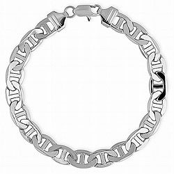 14k White Gold Overlay 9-inch Gucci-style Bracelet 8mm
