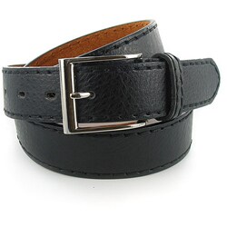 Isaaco Men's Black Leather Casual Belt