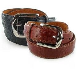 Isaaco Men's Tonal Design Dress Belt