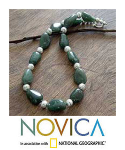 Silver Jade 'Green Mystique' Necklace (Peru)