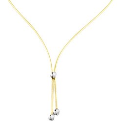 14k Round Omega Lariat Gold Necklace