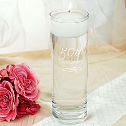 50th Wedding Anniversary Floating Candle Vase