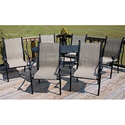 Milan 7-piece Matte Black Patio Dining Set