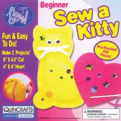 Quincrafts Sew a Kitty Learn to Sew Kid's Craft Kit
