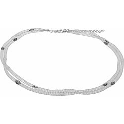 Sterling Silver Netted CZ Necklace