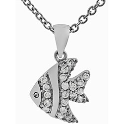 Sterling Silver CZ Tropical Fish Necklace