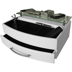 Eifle Contemporary White Glass Shelf Charging Station