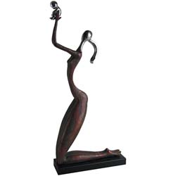 Mom Raising Child Sculpture