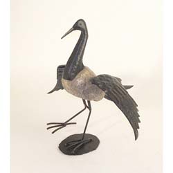 Crane and Stone Garden Statue