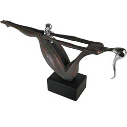 Playful Mom and Child Sculpture