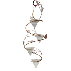 Swirling Leaves Hanging Candle Holder