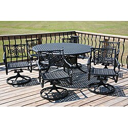 Vienna 7-piece Black Patio Table and Chair Set