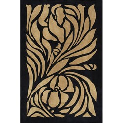 Angelique Black Wool Rug (5' x 8')