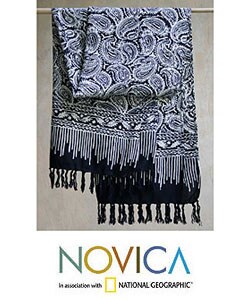 Batik 'Black Paisley' Shawl (Indonesia)