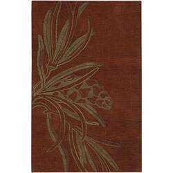 Hand-tufted Floral Graphic Wool Rug (5' x 8')