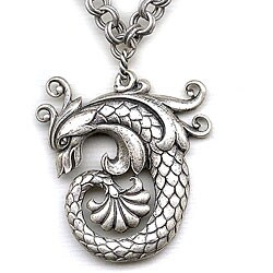 Sweet Romance Silver Gargoyle Necklace