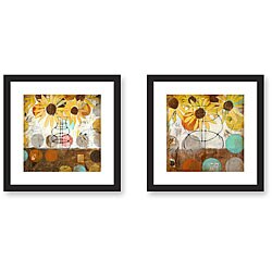 Judy Paul 'Flowers and Circles' 2-piece Framed Art Set