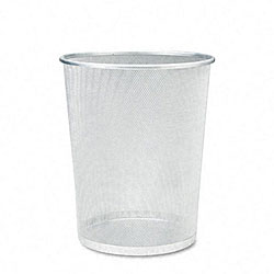 Steel Mesh Silver 5-gallon Round Wastebasket