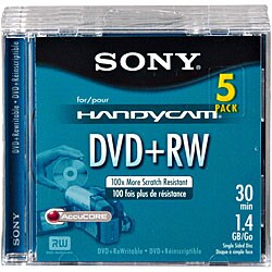 Sony 8-cm Rewritable Camcorder DVD+RW (Pack of 5)