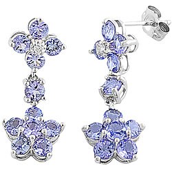 14k Gold Tanzanite and Diamond Accent Earrings