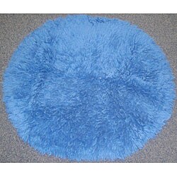 Premium Flokati Blue Rug (6' Round)