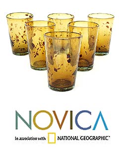 'Conical Tortoiseshell' 6-piece Glass Set (Mexico)