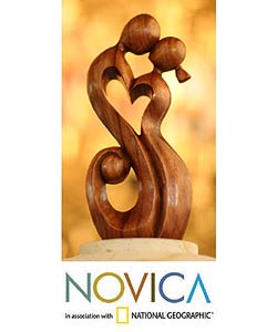 Wood 'Everlasting Kiss' Statuette (Indonesia)