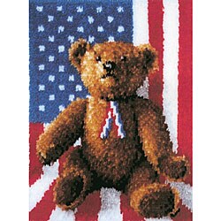 Wonderart American Bear Latch Hook Needlework Kit