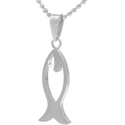 Surgical Steel Cubic Zirconia Fish Necklace