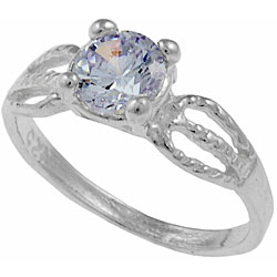 Sterling Silver Lavender CZ Child's Ring