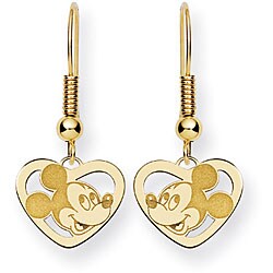 Disney Goldplated Mickey Mouse Heart Earrings
