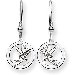 Sterling Silver Disney's Tinker Bell Drop Earrings
