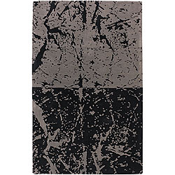 Hand-tufted Black/ Grey Abella Wool Rug (7'9 Round)