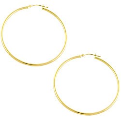 14k Yellow Gold Large Thin Hoop Earrings