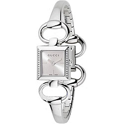 Gucci Tornabuoni Square Silver Dial Diamond Watch