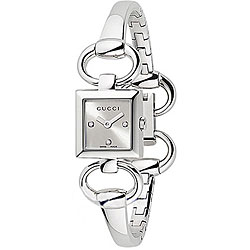 Gucci Tornabuoni Square Silver Dial Diamond Watch