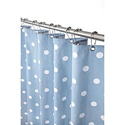 Powder Blue and White Polka Dot Shower Curtain