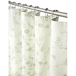 Sage Floral Vine Canvas Shower Curtain