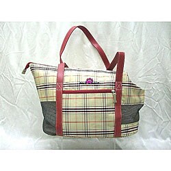 Pack N' Paws Open End Plaid Pet Carrier