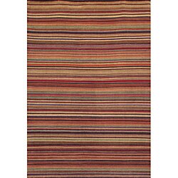 Hand-knotted Jaora Multicolor Wool Rug (5'6 x 8'6)