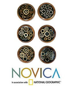 Set of 6 Coconut 'Island Bubbles' Coasters (Indonesia)