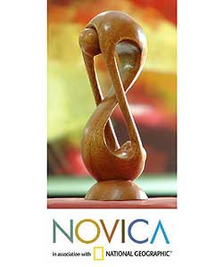 Wood 'Indivisible Love' Statuette (Indonesia)