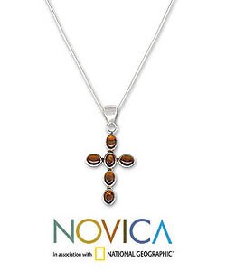 'Peace Cross' Amber Necklace (India)