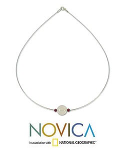 Rose Quartz and Garnet 'Planets Aligned' Necklace (Thailand)