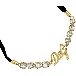Dolce & Gabbana Rhinestone and Suede Necklace