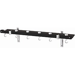 Dual-track Grey Wood 36-inch Kitchen Wall Rack