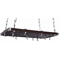Rectangular Espresso Wood Ceiling Rack
