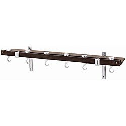 Dual-track Espresso 36-inch Kitchen Wall Rack