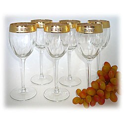 Italian Handcrafted 14k Gold-trimmed Wine Glasses